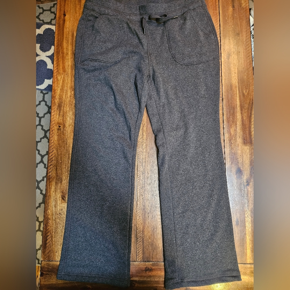 90 degree by reflex, fleece lined, flare, pants size XL charcoal gray